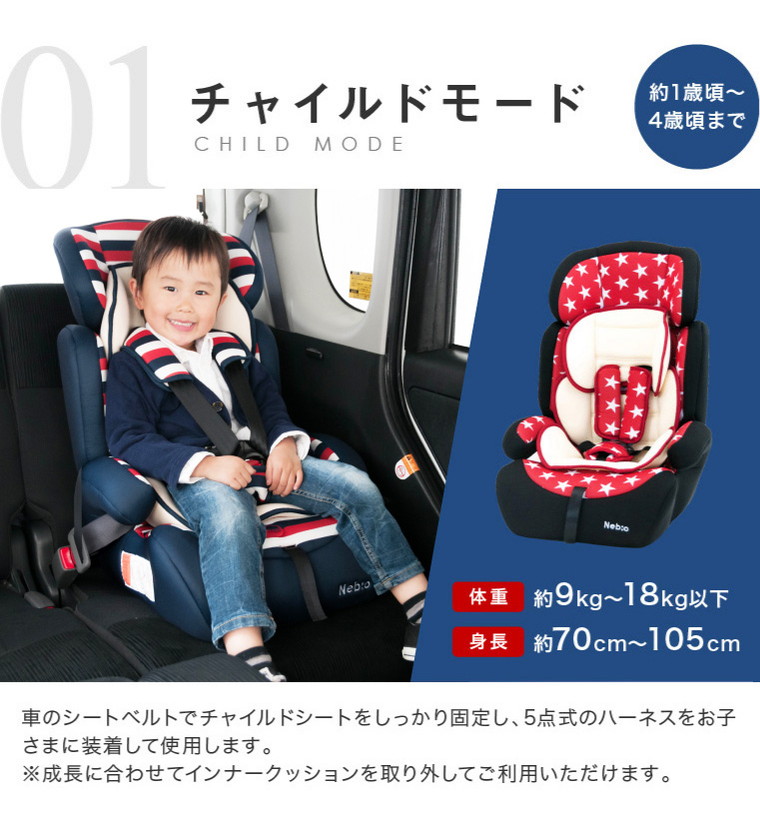 楽天市場】Nebio ネビオ ジュニアシート PoPPit ポップピット