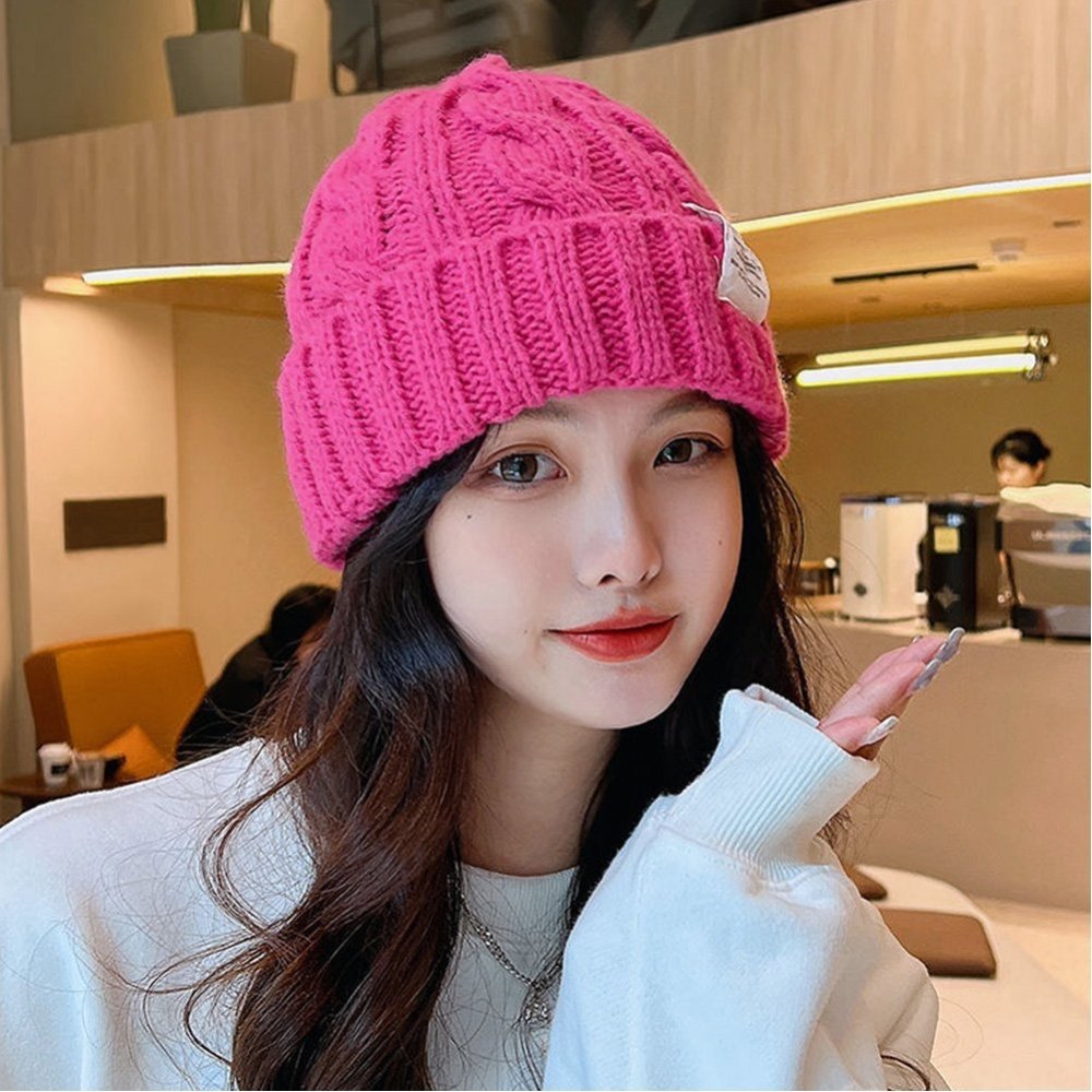 GANNI ピンク リブ編みニット帽 美品 GANNI ピンク リブ編みニット帽 美品