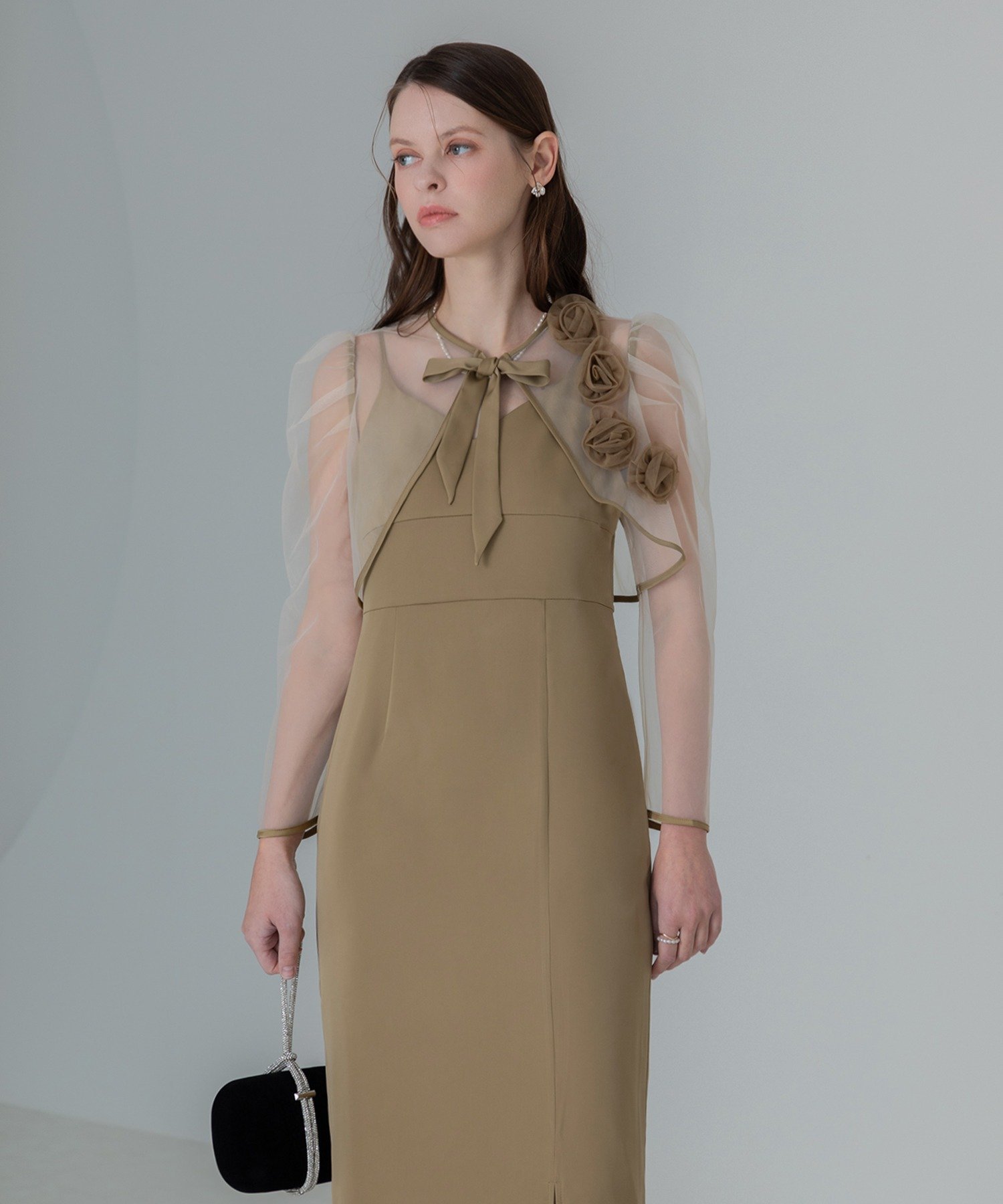 Leja｜LEJA-ローズボレロシアースリーブIラインワンピースドレス 結婚