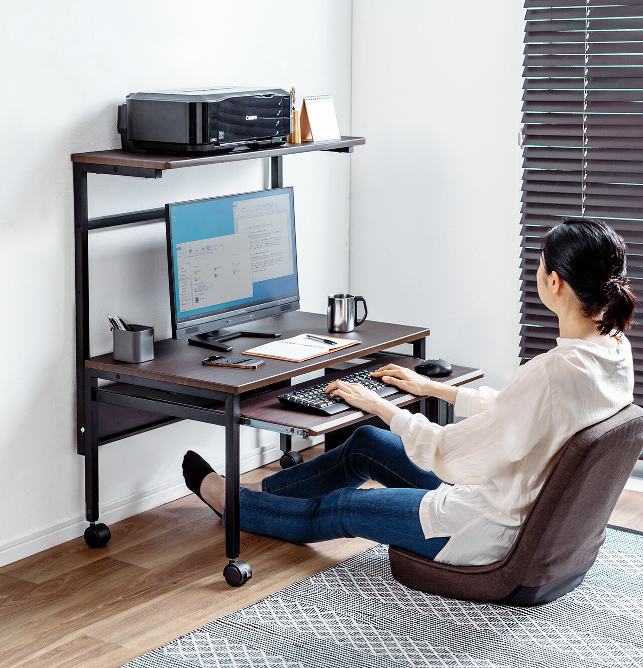 楽天市場】パソコンデスク ロータイプ 省スペース 幅850mm 奥行520mm