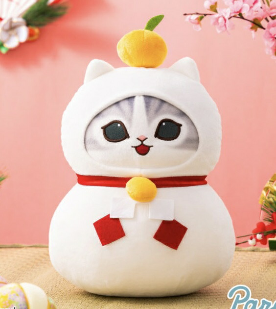 楽天市場】【グレー】mofusand 鏡餅にゃんBIGぬいぐるみ 約33センチ