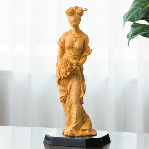 木製女性像彫刻 約66cm ×33cm 仏像