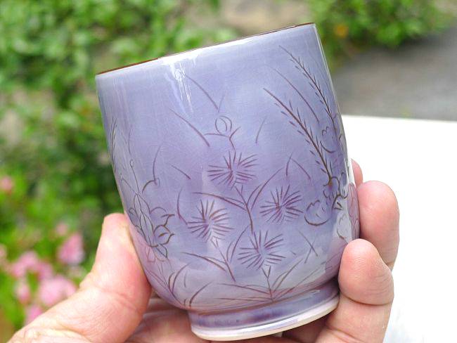 楽天市場】京焼 清水焼 むらさき野湯飲み 昇峰 大 : 京焼清水焼専門店