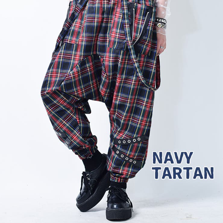 MADARANINGEN 京 ボタンフライ タータンチェック サルエルパンツ