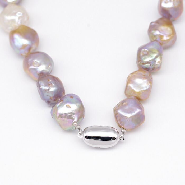 本真珠淡水バロックパール メタリック紫系 s925ネックレスBEN421 本