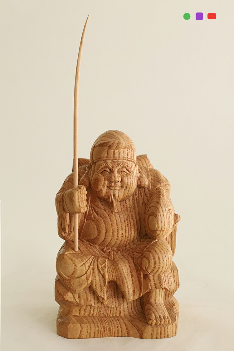大きな 木彫り 恵比寿像 恵比寿像 木彫り 骨董 木彫恵比寿大黒
