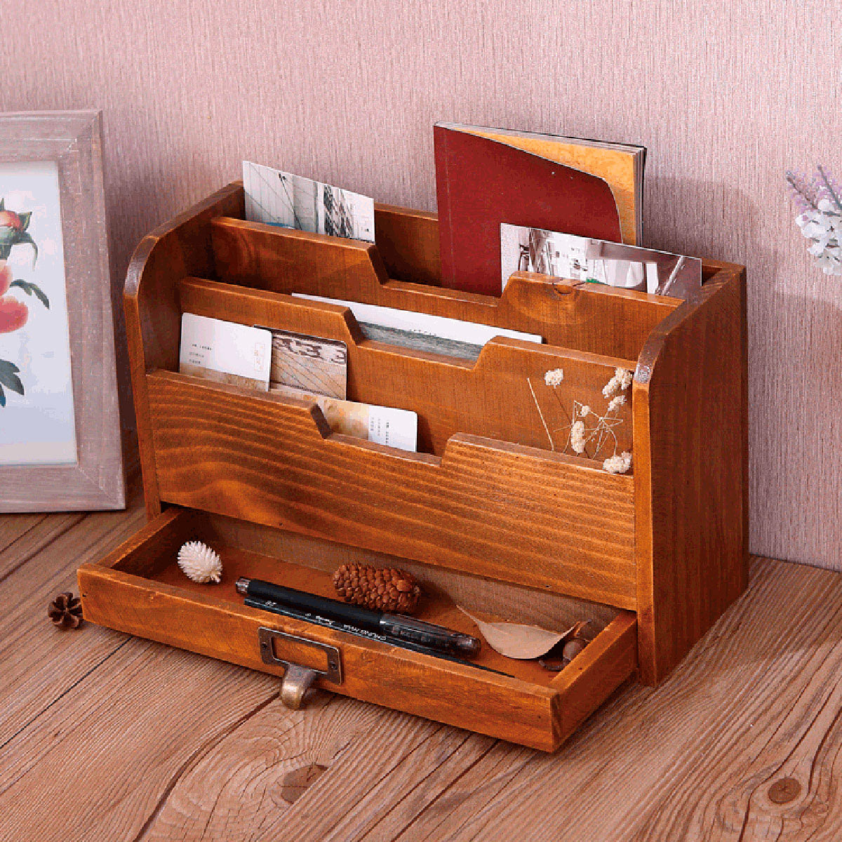 一点もの】 高級 木製 西洋アンティーク ミニデスク 引き出し付 一点