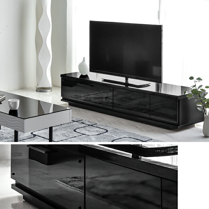 送料無料 テレビ台 150 ブラック テレビボード ワイド 脚付き 収納