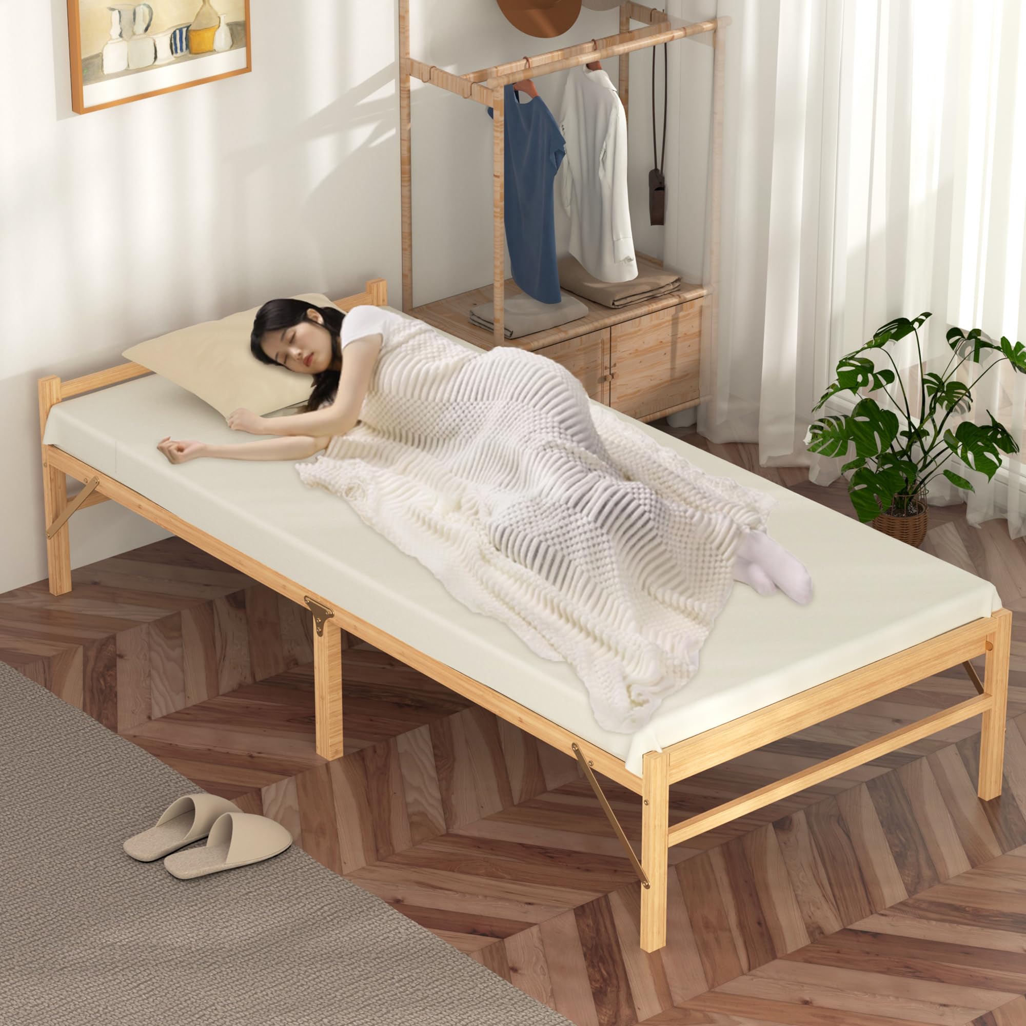 折りたたみベッド シングル LORAK 横幅80cm 耐荷重200kg｜折りたたみ