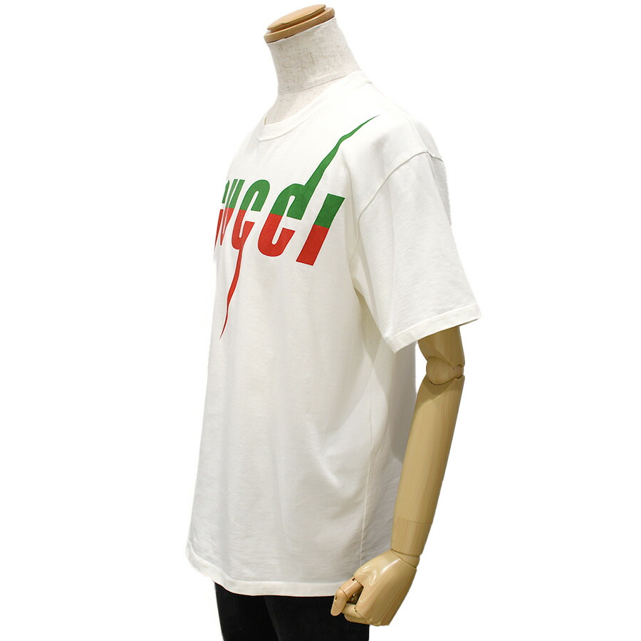GUCCI レインボーロゴ Tシャツ ホワイト メンズ 半袖 Gucci Men's