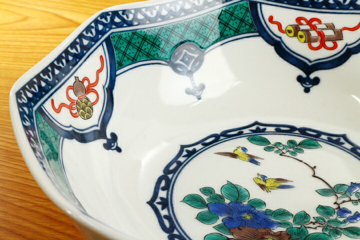 楽天市場】九谷焼 7号鉢 染付宝紋花鳥/青郊窯＜和食器 中鉢 盛鉢 人気