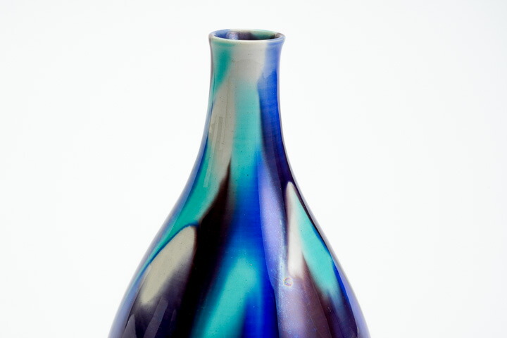 楽天市場】九谷焼 ＜限定品蔵出し＞碧明耀彩 壺(一輪生)/人間国宝 三代