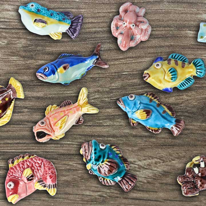 九谷焼箸置5個セットおまけボヘミアグラス付き