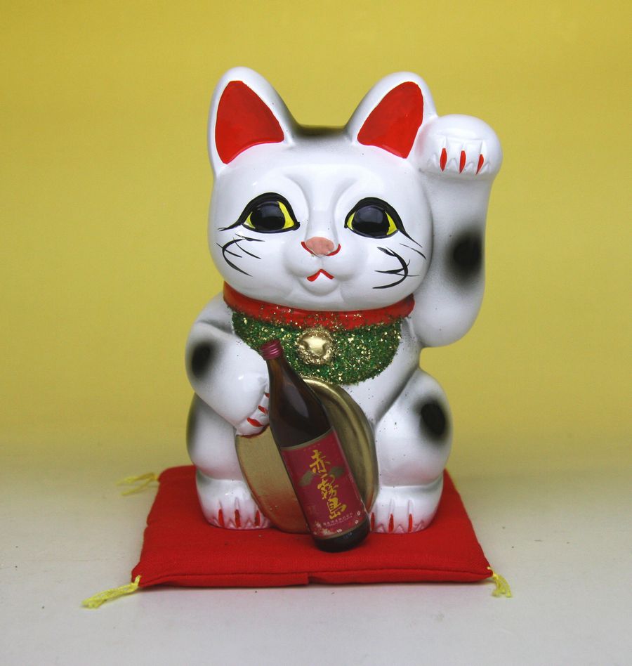 楽天市場】プラボトル入招福 招き猫（まねきねこ）4号小判 左手上げ
