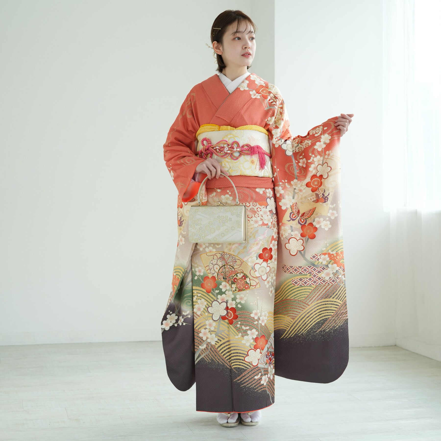 楽天市場】【20％OFF】【レンタル】【振袖 アンティーク正絹着物+正絹