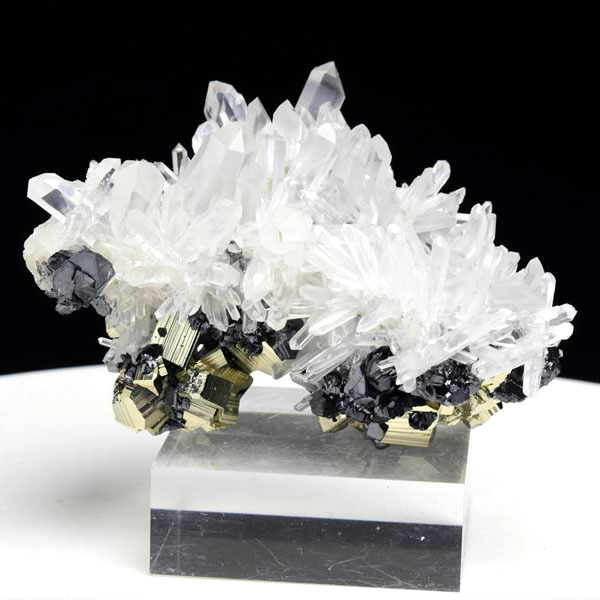 蛍石黄鉄鉱水晶共生鉱物天然石原石