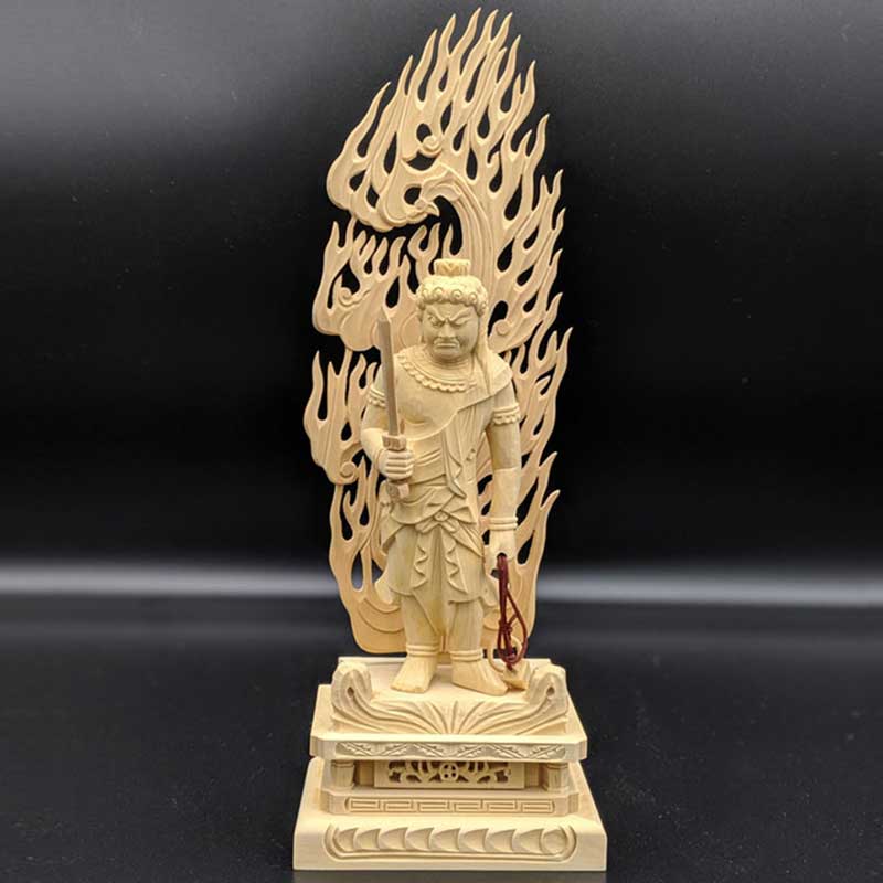 楽天市場】御本尊 ツゲ 不動明王 3.5寸 真言宗 脇仏 木彫仏像 お不動