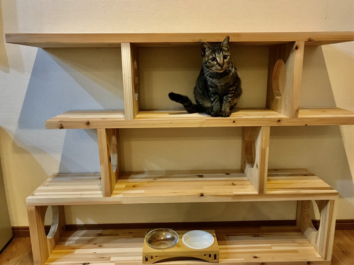 楽天市場】【 キャットタワー 国産杉 上小無節 】（ 幅 245mm ）長さ