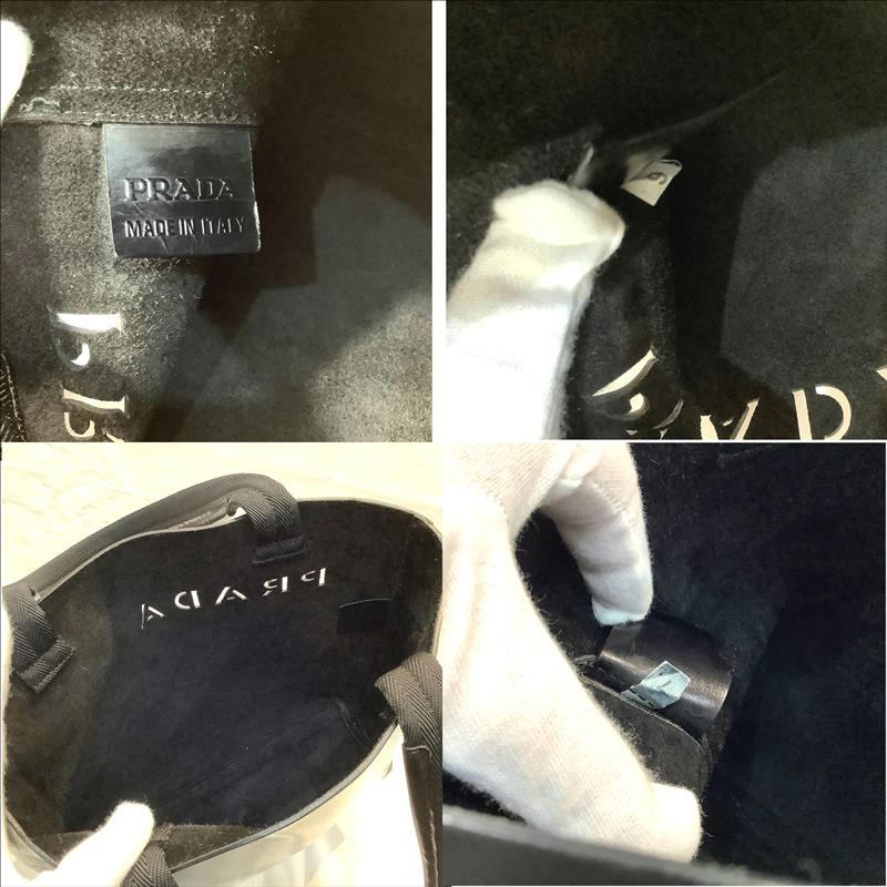 楽天市場】プラダ（PRADA）ロゴ型抜きレザートートバッグ ポーチ付き