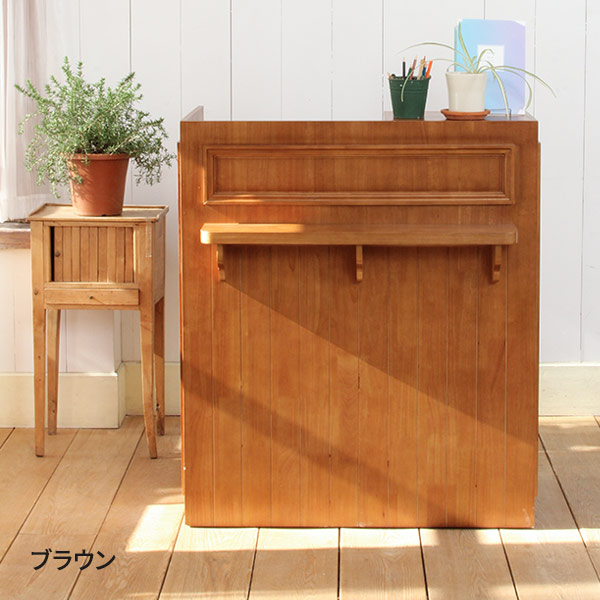 poteko】サロン受付ホワイト木製クラシック収納家具 店舗用カウンター