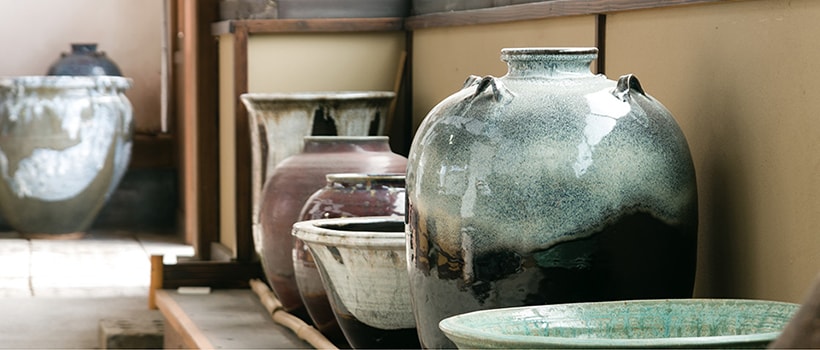 仙台 堤焼き 小壺 ④ 古民具 古雑貨 アンティーク 堤焼乾馬