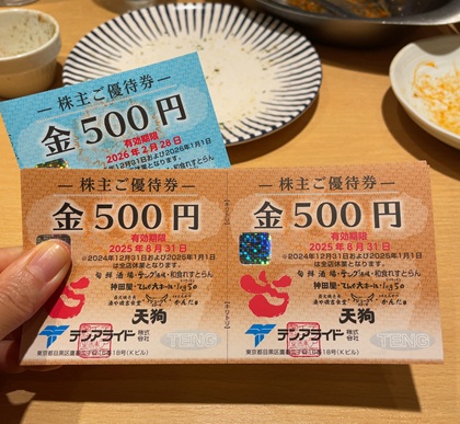 株主優待利用】てんぐ大ホール再び。他にお得な業態が見つけられない…