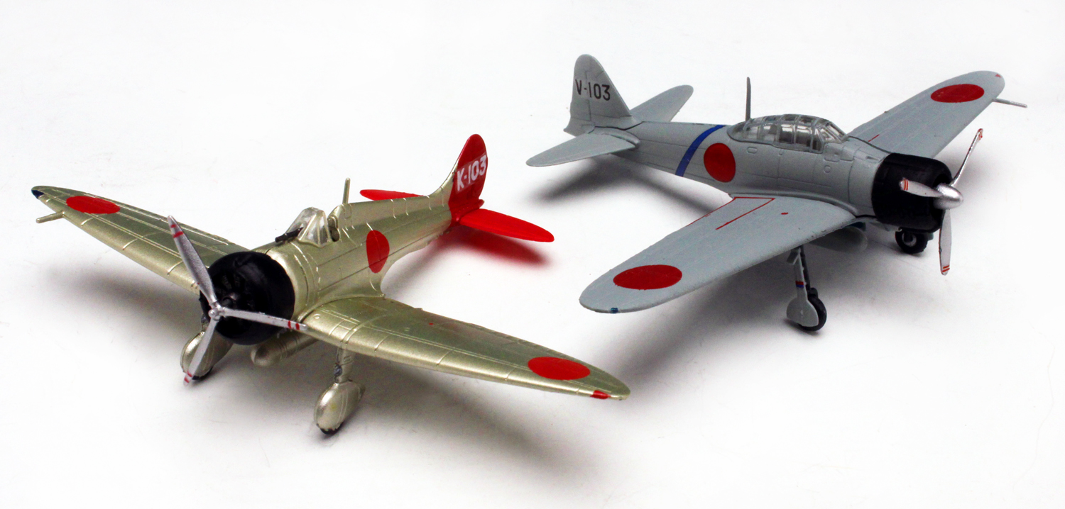 1/144 日本海軍 九六式艦上戦闘機 & 零式艦上戦闘機二一型 (2機セット