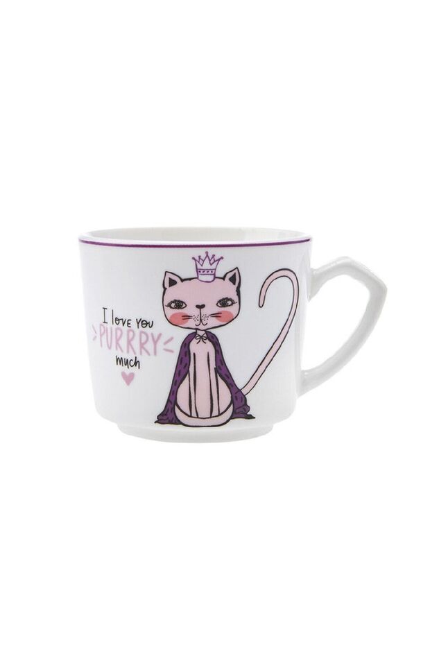 Fancy Cat 2-Person Porcelain Coffee Cup Set - 80ml - TryAladdin