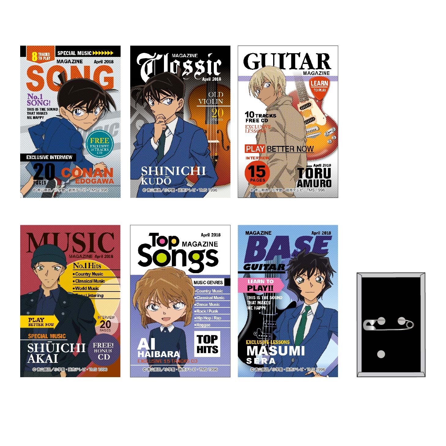 名探偵コナン スクエア缶バッジ ジン 雑誌風 ユニバーサルジャパン 名