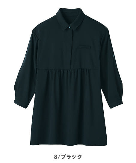 全3色】チュニックシャツ（ロールアップ可能・ストレッチ・透け防止