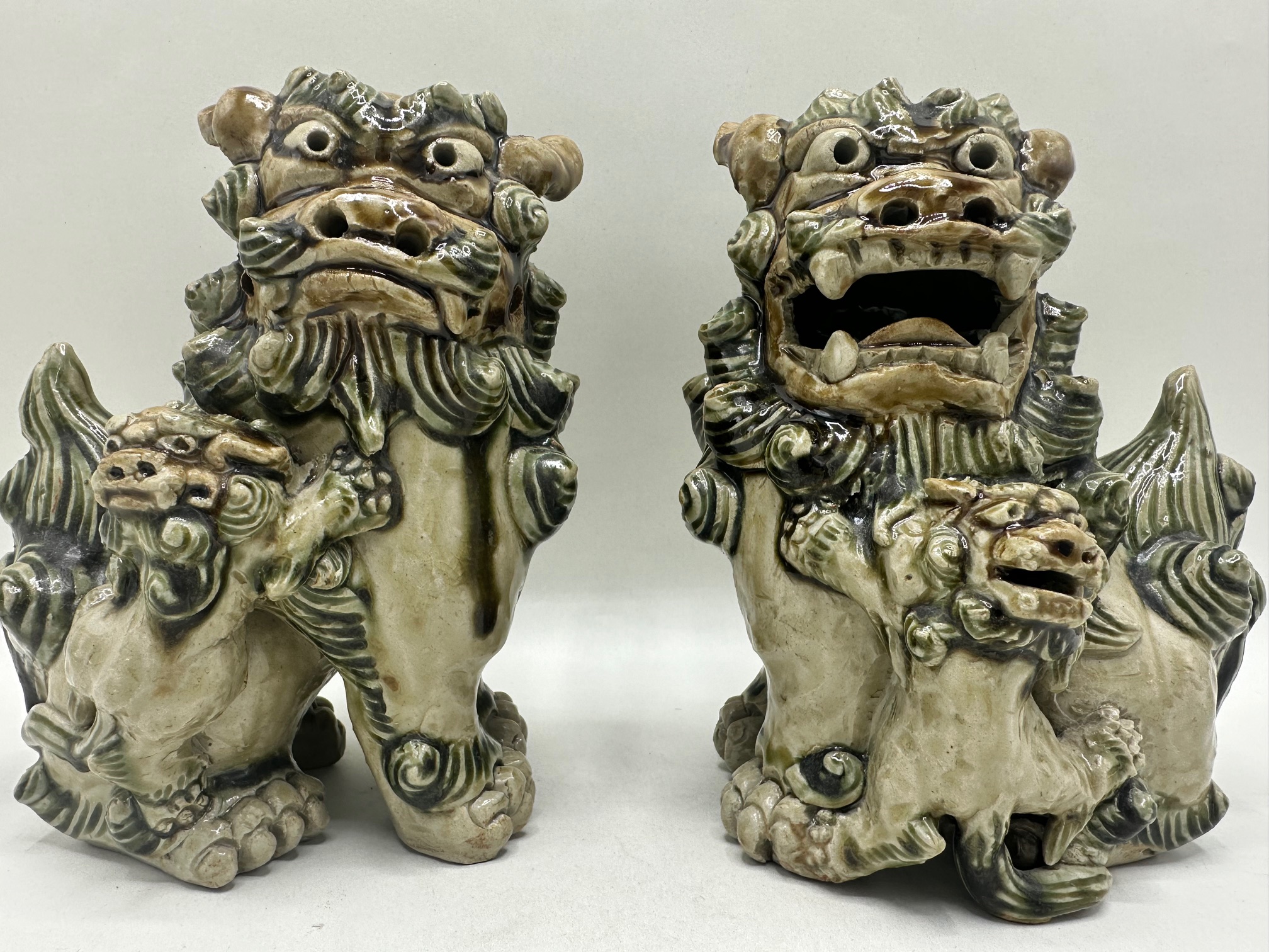 昭和レトロ 伝統工芸 陶器製 獅子舞 獅子頭 清酒 空き瓶 容器 古民家