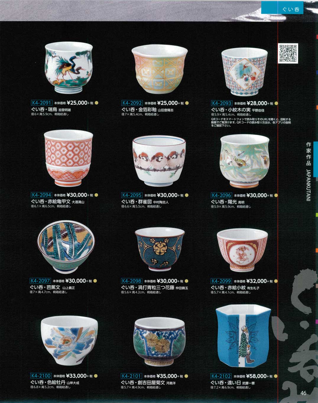 食器 ぐい呑み九谷焼総合カタログK4－46ページ