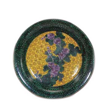 蔵にあった稀少な青手古九谷の水注 蔵にあっ