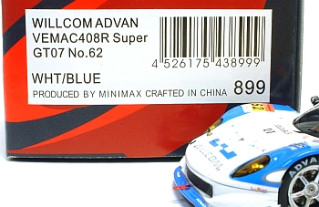 ミニカー EBBRO ADVAN VEMAC408R Super GT07 No.62 ミニカー EBBRO