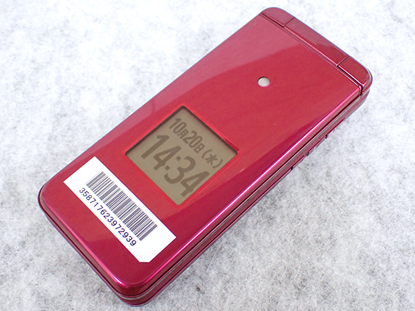 中古 美品】SIMフリー au かんたんケータイ KYF43 ワインレッド