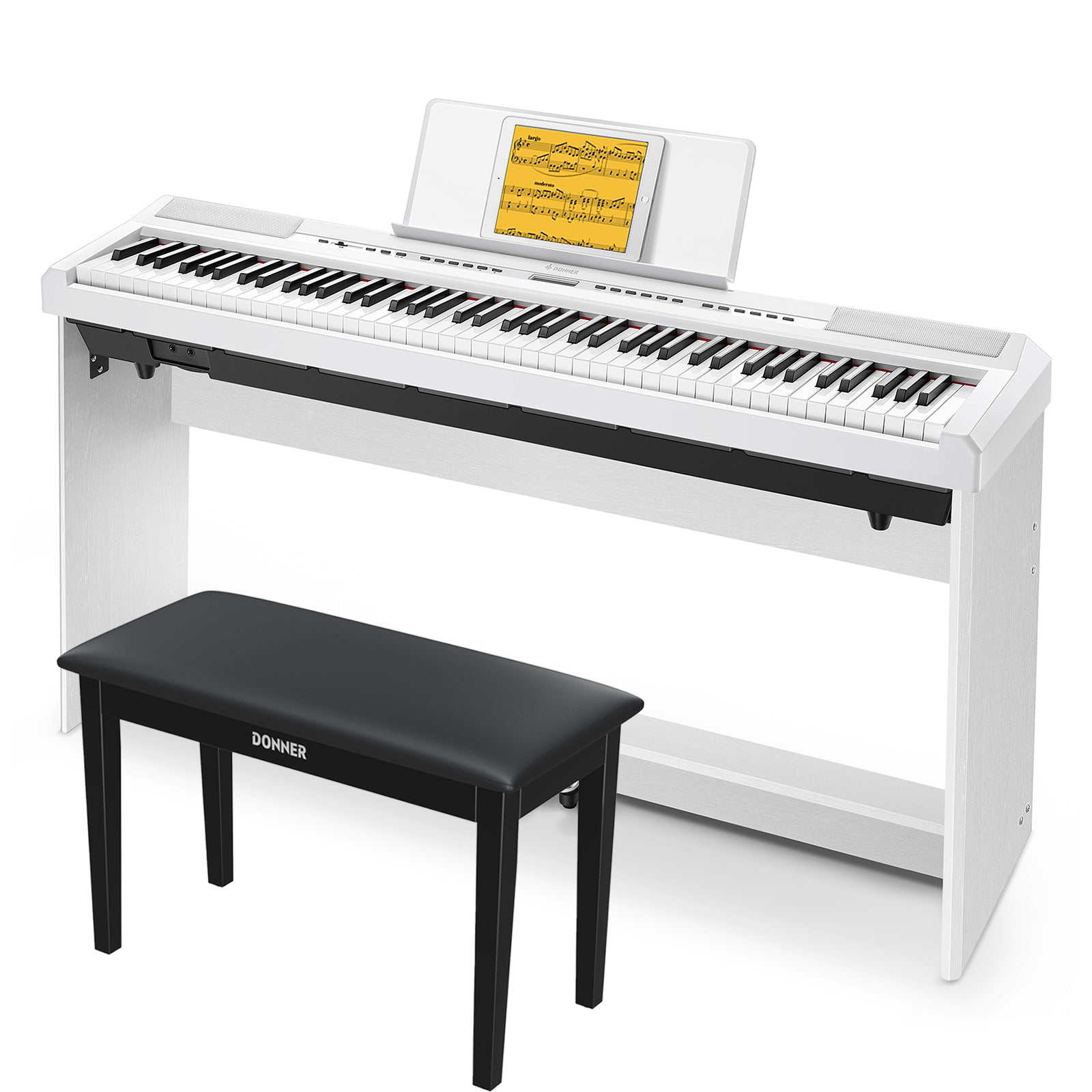 DEP-20 88 Key Weighted Digital Piano with Stand & 3-Pedal Donner