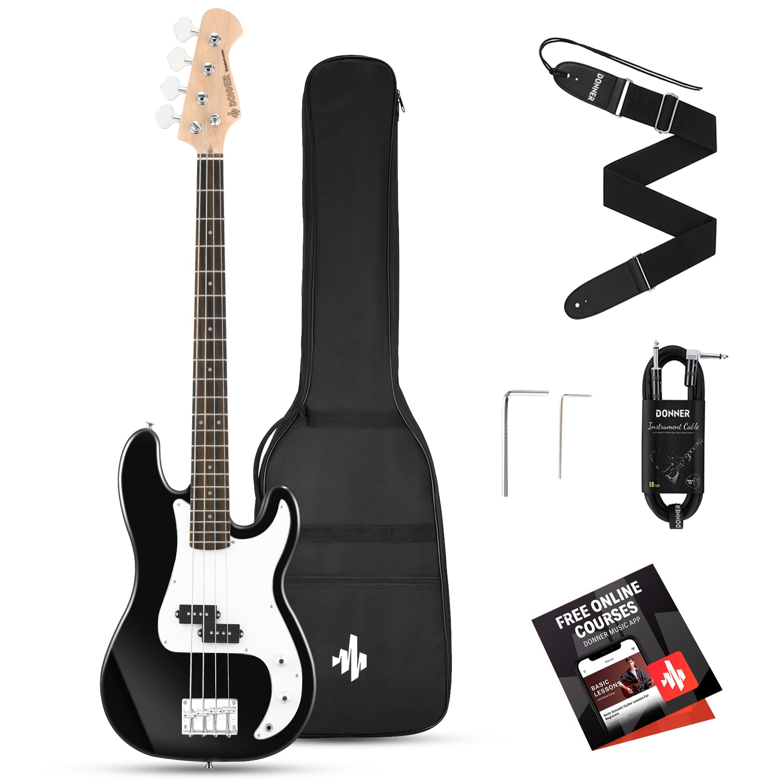 Donner DPB-510 Electric Bass Guitar Kit 4 Strings Full-Size PB