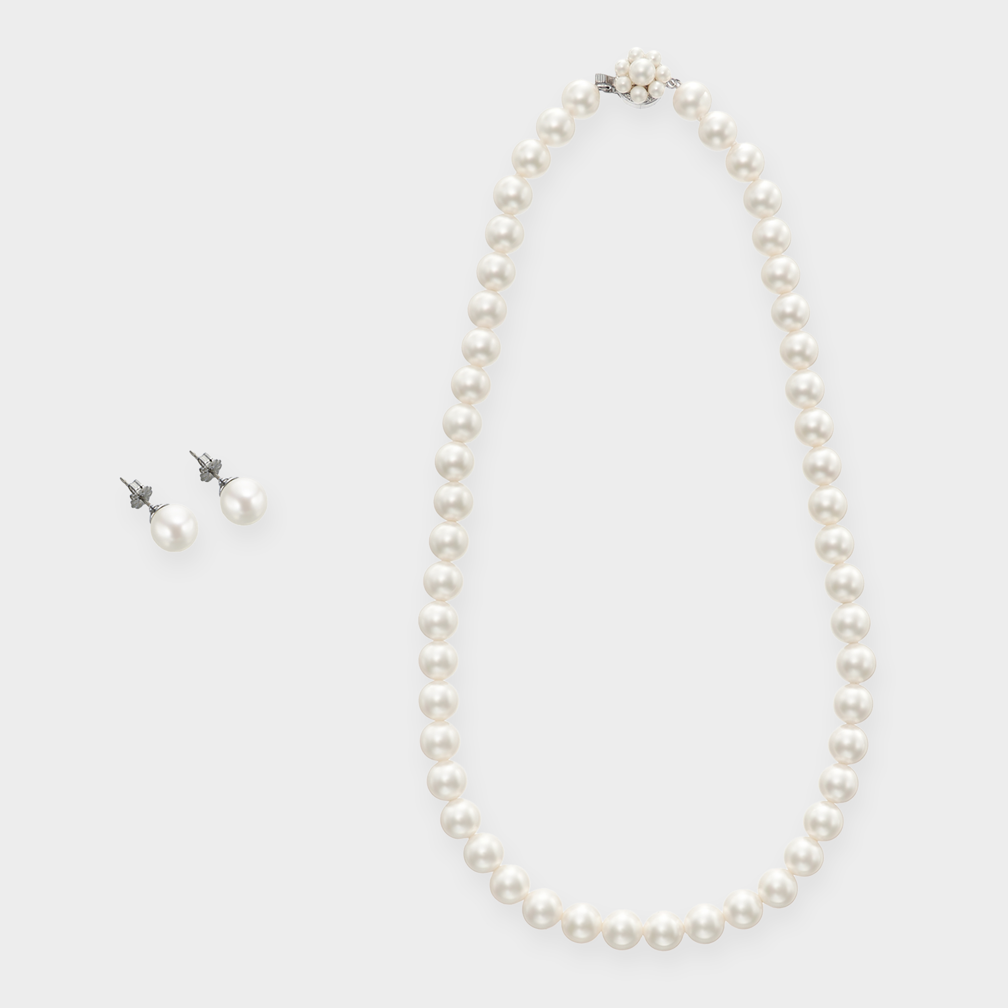 VFJD1808A_UW 貝パールネックレス/ピアス 2点セット BOX付き