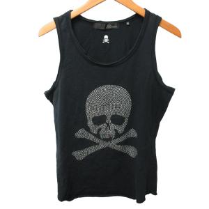 Roen ブラックTシャツ半袖46 M 美品ドクロロックROCK