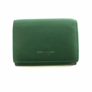 三つ折り財布 ミニウォレット レザー ロゴ 緑 グリーン GY17（2024/10