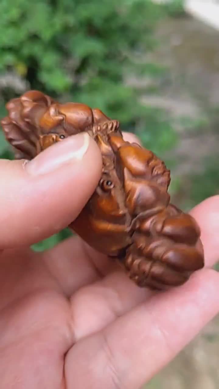 手彫りのツゲのカニの置物、木彫りのティーペット - Etsy 日本