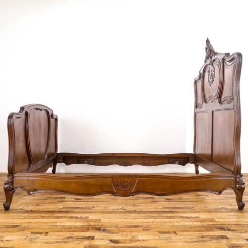 フレンチアンティーク ベッドフレーム オーク材 v_60373a