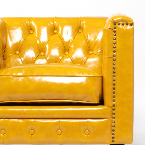 VINCENT ヴィンセントシリーズ 1人掛けソファ イエロー 黄色 合皮