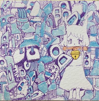 ボールペン画『ごちゃごちゃ』【価格応談】