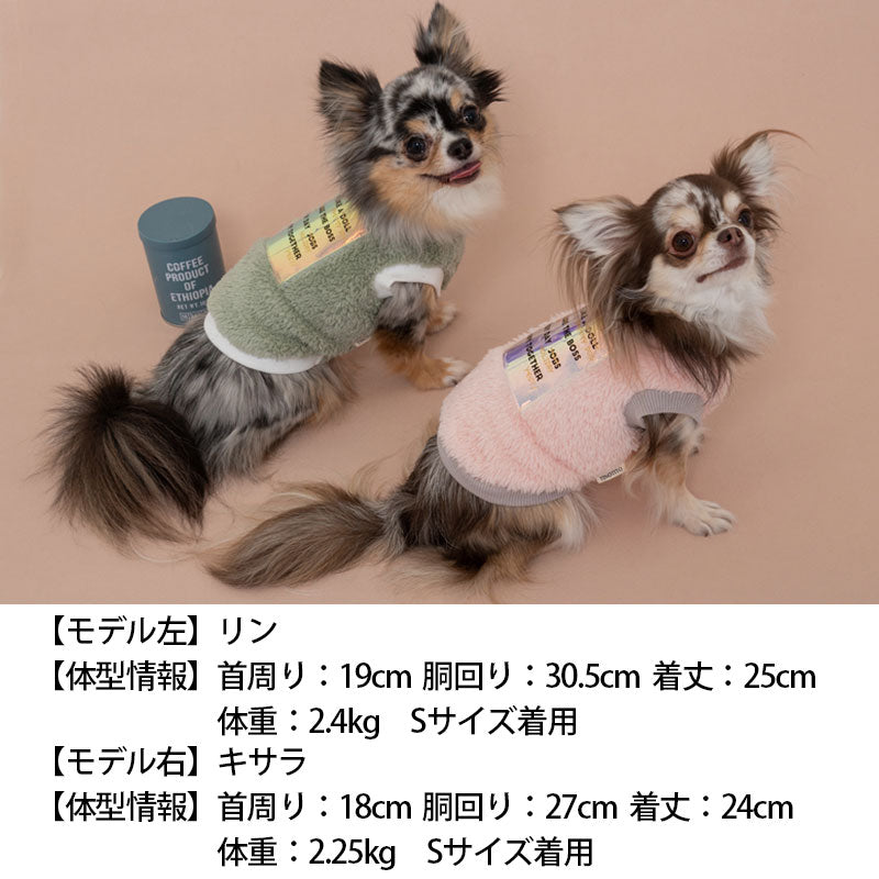 キラキラワッペンボアタンク XS/S/M/L/XL/XXL TINOTITO -ティノ