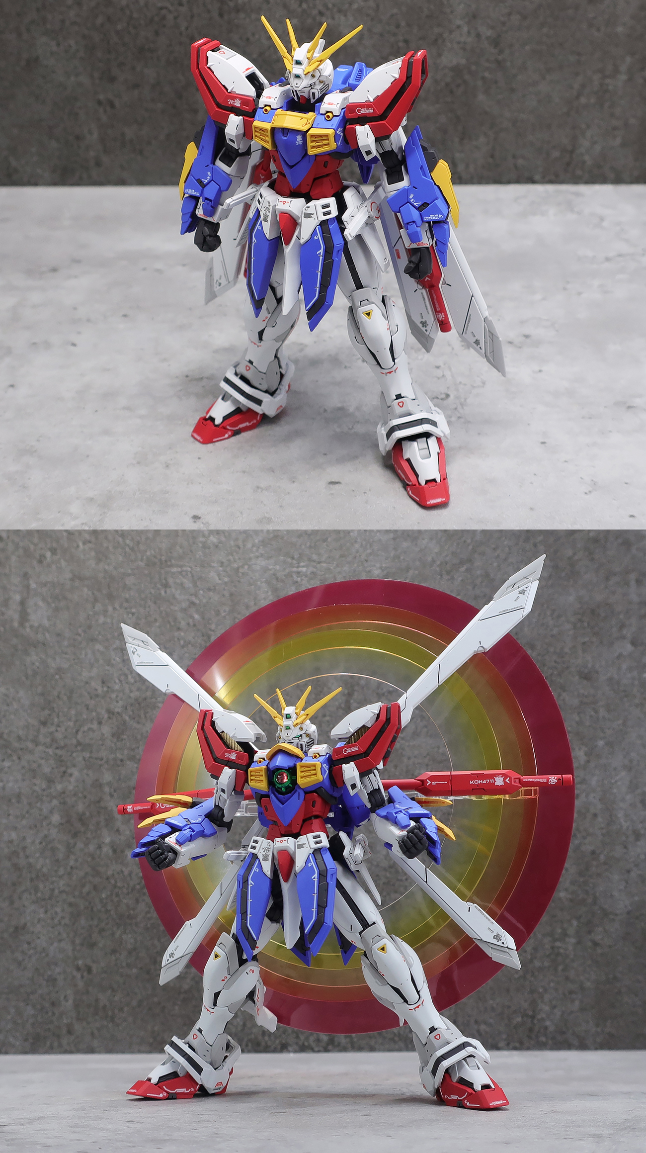RG 1/144 ゴッドガンダム ＆ 風雲再起【 塗装完成品 】