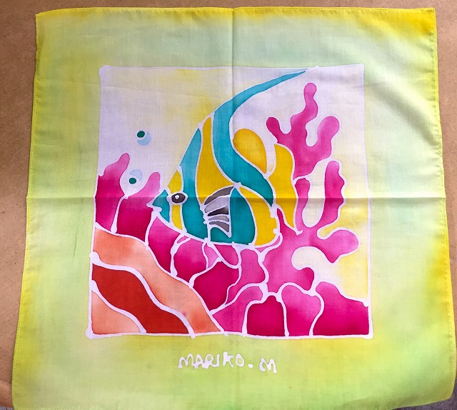 バティック染め 絵 ホーンビル マレーシア バティック染め 絵