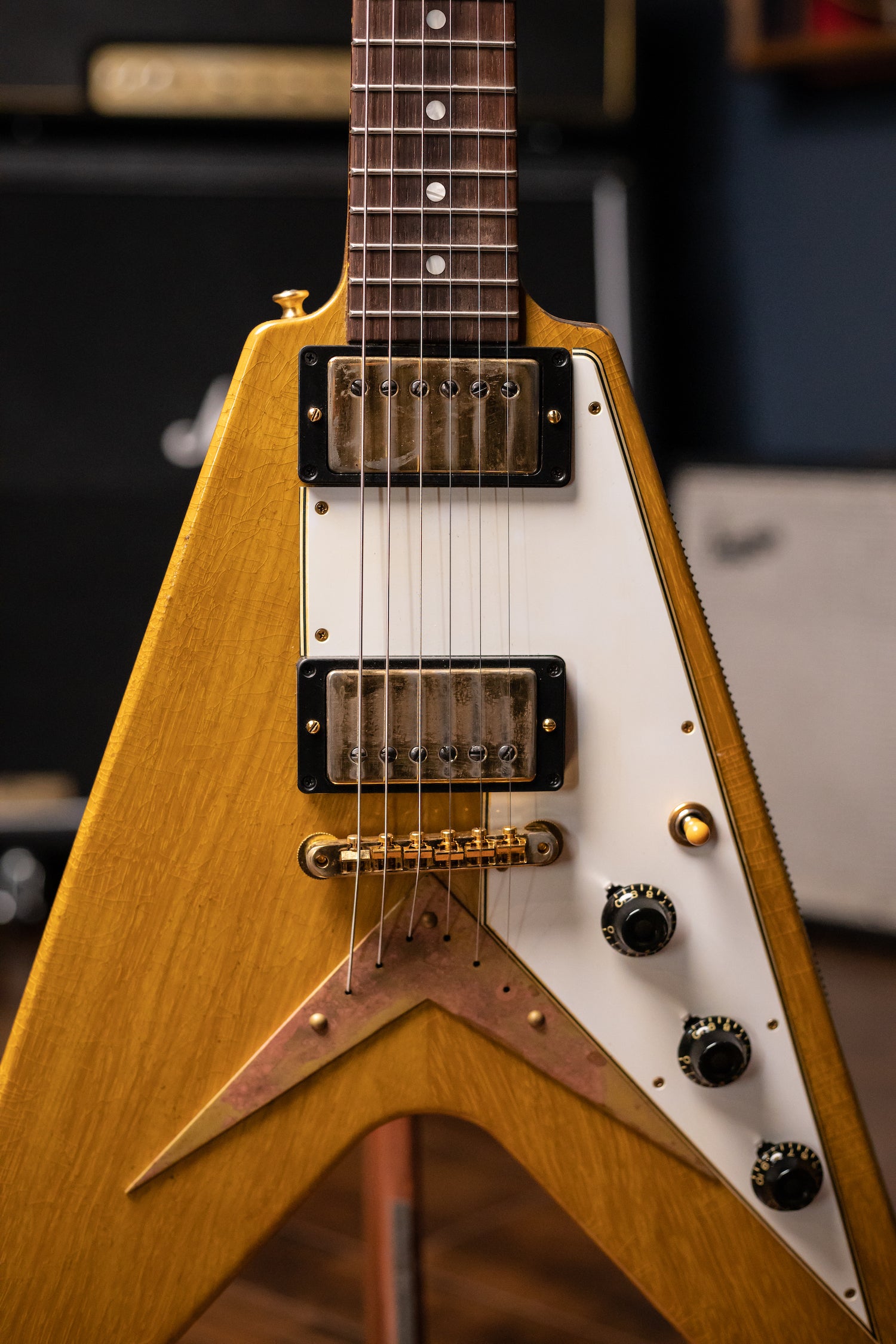 2021 Gibson Custom Shop Korina Flying V Electric Guitar - Serial