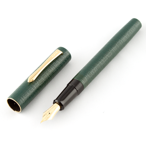 万年筆 変わり塗り石目 グリーン 細字｜文具のことなら渡敬文具館