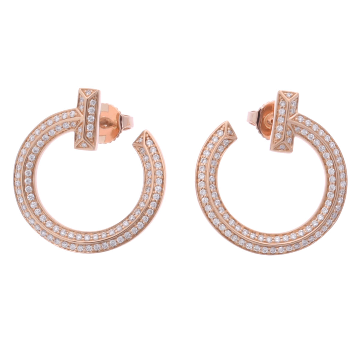 ティファニー Tワン オープン フープ ピアス ゴールド 68408105 K18